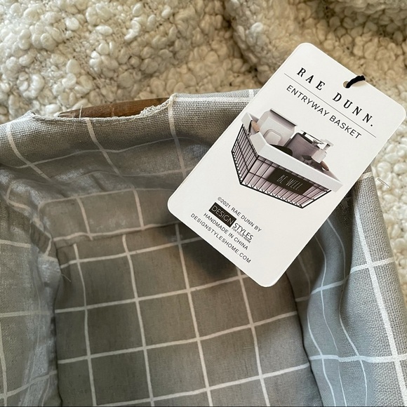 RAE Dunn NWT Stay Healthy Lined Storage Basket Bin - Picture 6 of 6